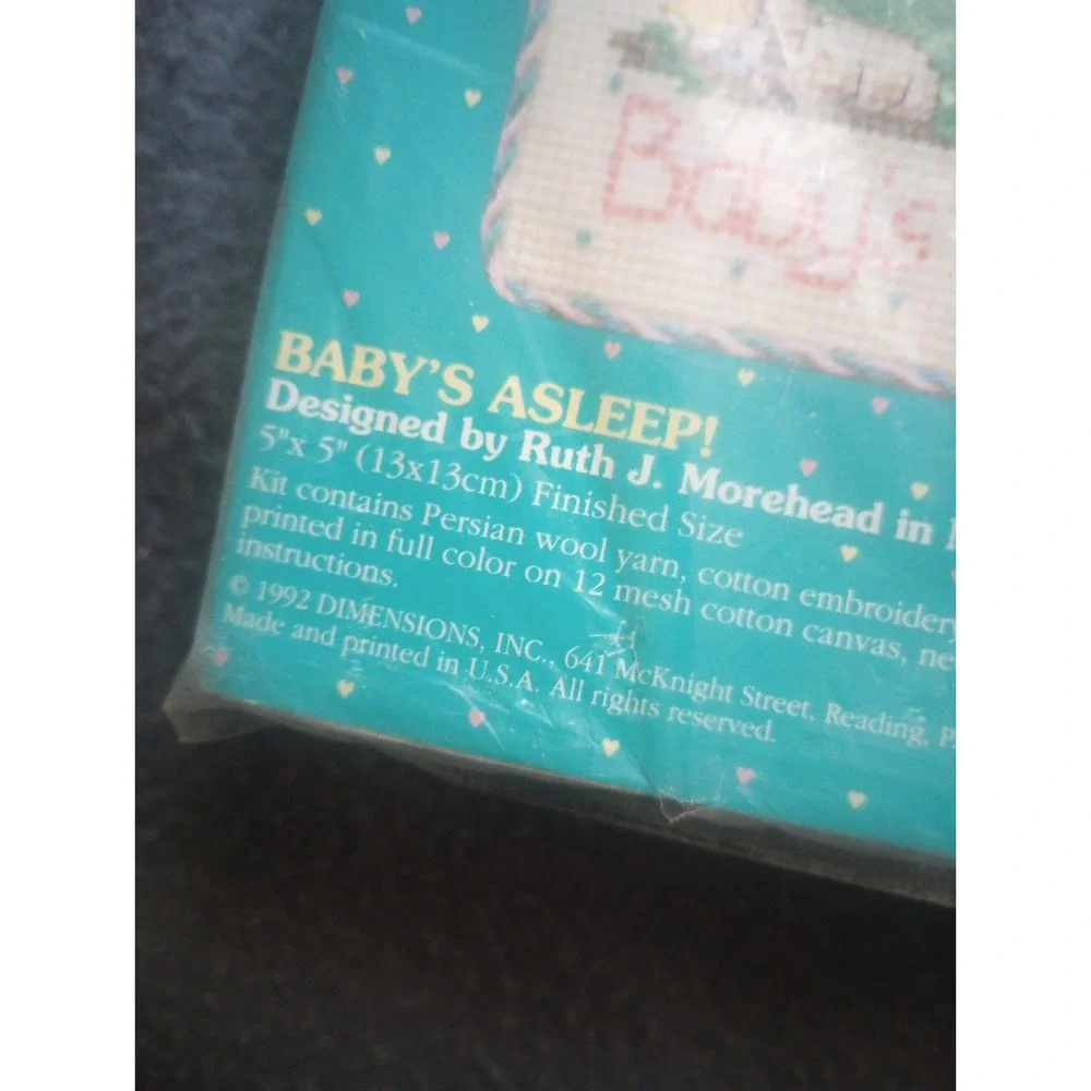 Baby Hugs Needle Point Embroidery Cross stitch Kit Mouse Cat Baby's Asleep 17022